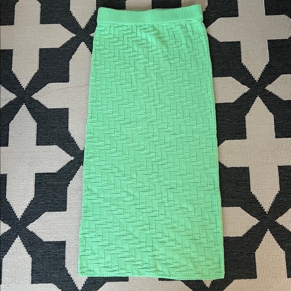 ASOS Dresses & Skirts - ASOS Neon Lime Green Textured Knit Mid Pencil Skirt
